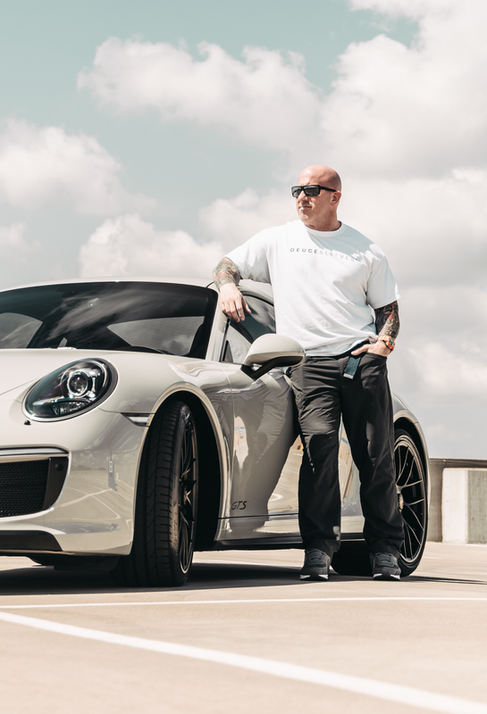 Man Standing by Sports Car - Mindset Apparel